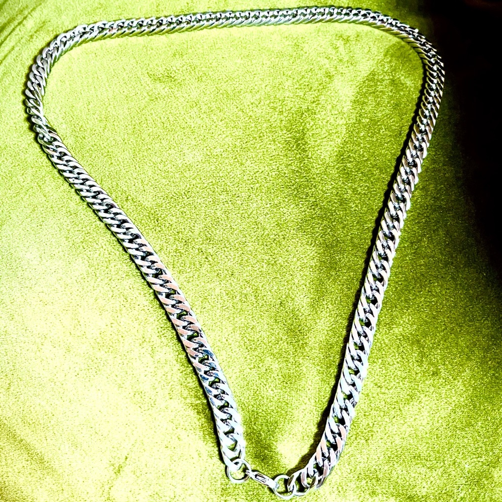 This Beautiful Super Shinny Rhodium Over Sterling Silver 26” Curb Link Necklace.